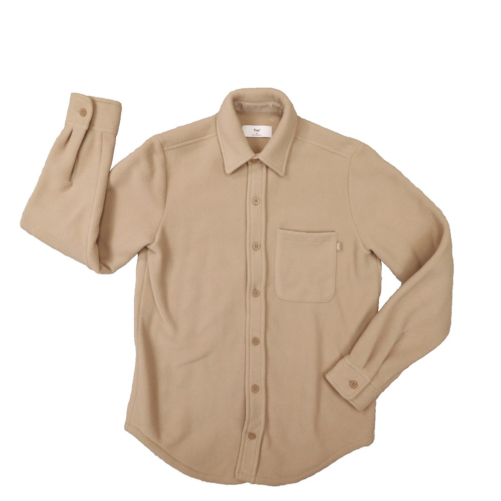 TNA Aritzia Beige Tan Polar Shirt Jacket size XS Cozy Winter Outdoor